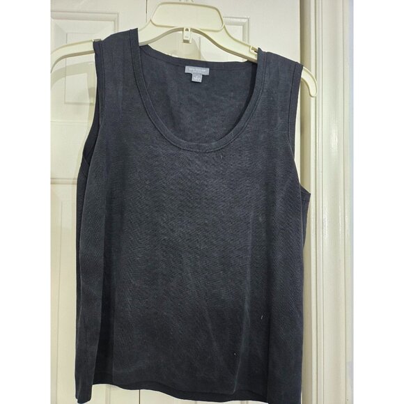 Ann Taylor Petites Black Sleeveless Silk Blend Tank Top LP - Picture 1 of 4